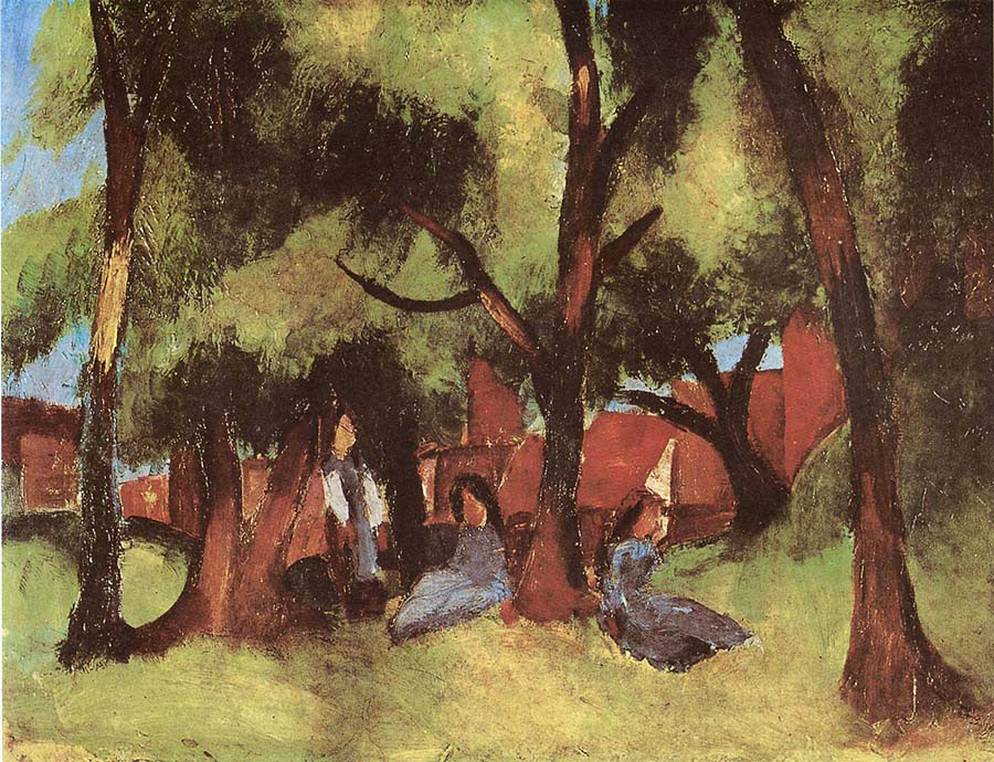 Children under Trees in Sun